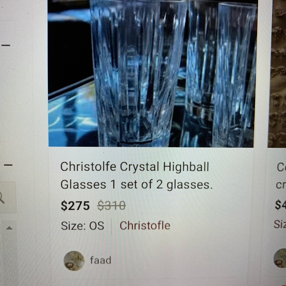 Christolfe Crystal highball glasses (6)